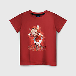 Футболка хлопковая детская Кли Klee Genshin Impact, цвет: красный