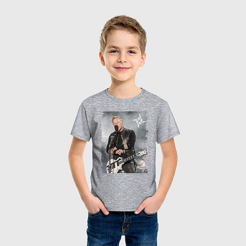 Детская футболка James Alan Hetfield - Metallica vocalist / Меланж – фото 3