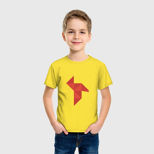 Детская футболка Оригами Бумажный дом / Желтый – фото 3