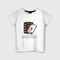 Футболка хлопковая детская Money Heist King, цвет: белый
