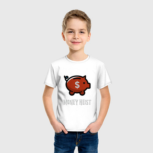 Детская футболка Money Heist Pig / Белый – фото 3