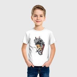 Футболка хлопковая детская Плоть и метал, цвет: белый — фото 2