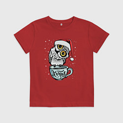 Футболка хлопковая детская X-mas Owl, цвет: красный