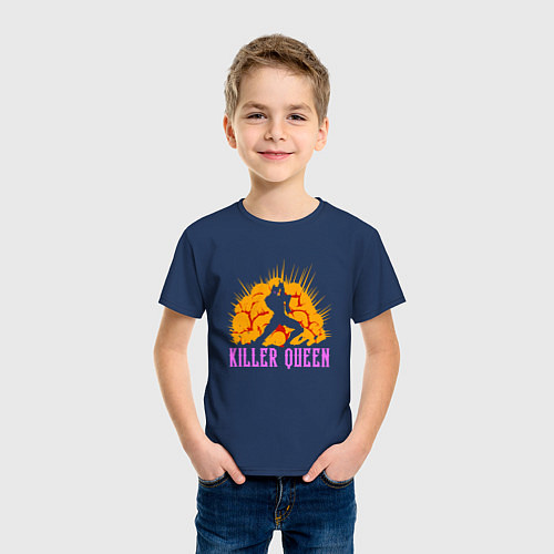 Детская футболка JOJO KILLER QUEEN КОРОЛЕВА УБИЙЦА SMOKE / Тёмно-синий – фото 3