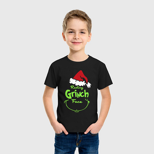 Детская футболка Resting Grinch Face / Черный – фото 3