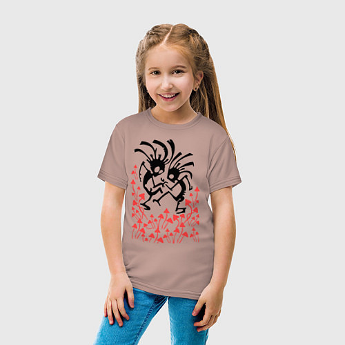 Детская футболка Грибочки / Пыльно-розовый – фото 4