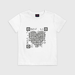 Футболка хлопковая детская QR Love, цвет: белый