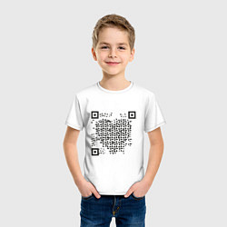 Футболка хлопковая детская QR Love, цвет: белый — фото 2