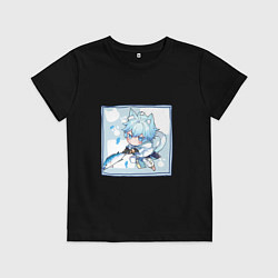 Футболка хлопковая детская Котик Чун Юй в деле, цвет: черный