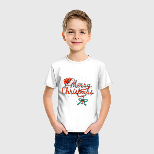 Детская футболка Merry Christmas 2022 / Белый – фото 3