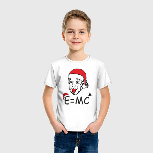 Детская футболка Новогодний Эйнштейн / Белый – фото 3