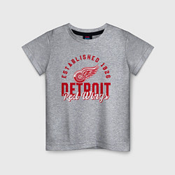 Футболка хлопковая детская Detroit Red Wings Детройт Ред Вингз, цвет: меланж