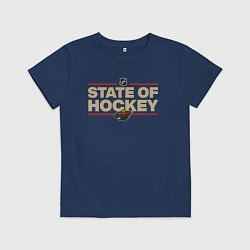 Футболка хлопковая детская Minnesota Wild NHL Миннесота Уайлд НХЛ, цвет: тёмно-синий