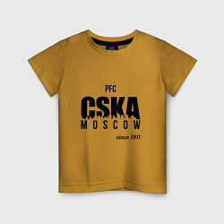 Футболка хлопковая детская CSKA since 1911, цвет: горчичный