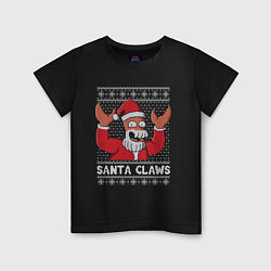 Футболка хлопковая детская ЗОЙДБЕРГ КЛАУС, SANTA CLAWS ФУТУРАМА, цвет: черный