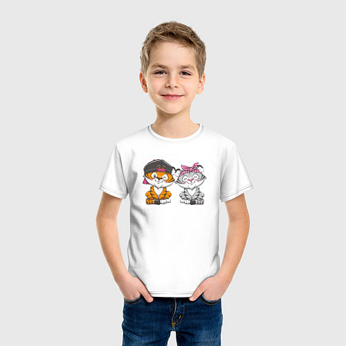 Детская футболка Влюбленные тигр и тигрица / Белый – фото 3