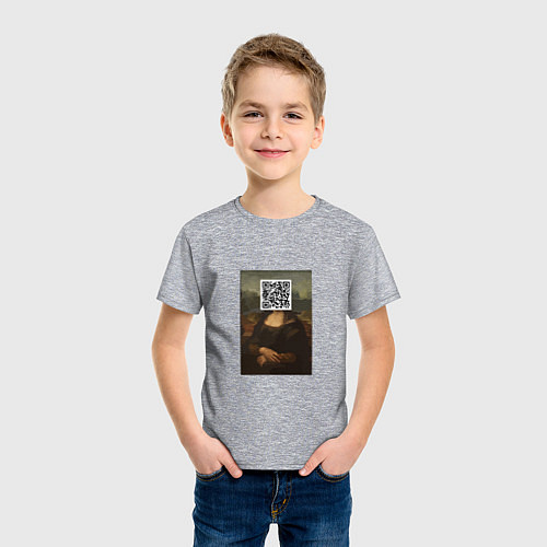 Детская футболка QR Mona Lisa / Меланж – фото 3