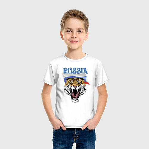 Детская футболка Уссурийский русский тигр / Белый – фото 3