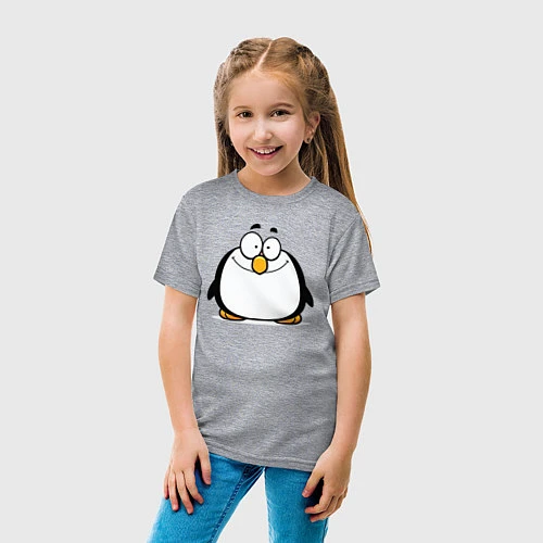 Детская футболка Глазастый пингвин / Меланж – фото 4