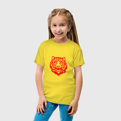 Футболка хлопковая детская Символ года тигренок красный, цвет: желтый — фото 2