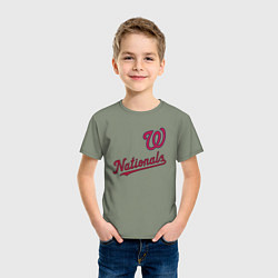 Футболка хлопковая детская Washington Nationals - baseball team!, цвет: авокадо — фото 2