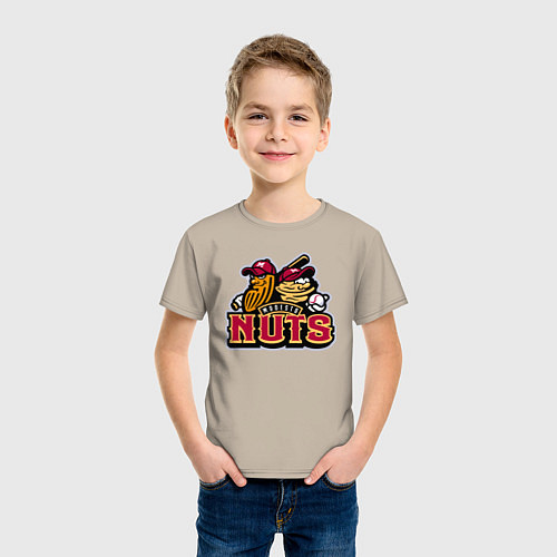 Детская футболка Modesto Nuts -baseball team / Миндальный – фото 3