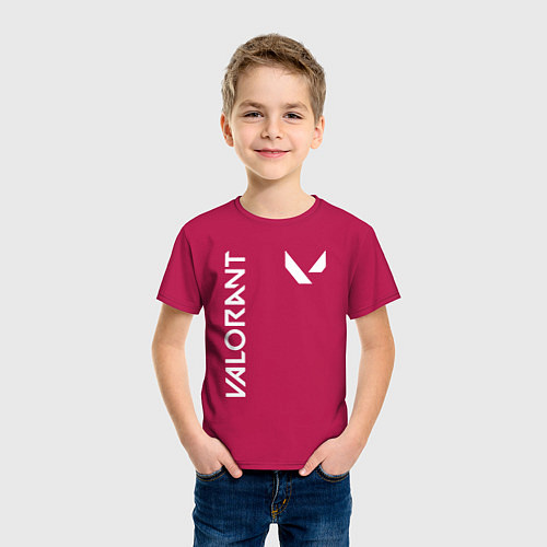 Детская футболка Valorant - Logo / Маджента – фото 3
