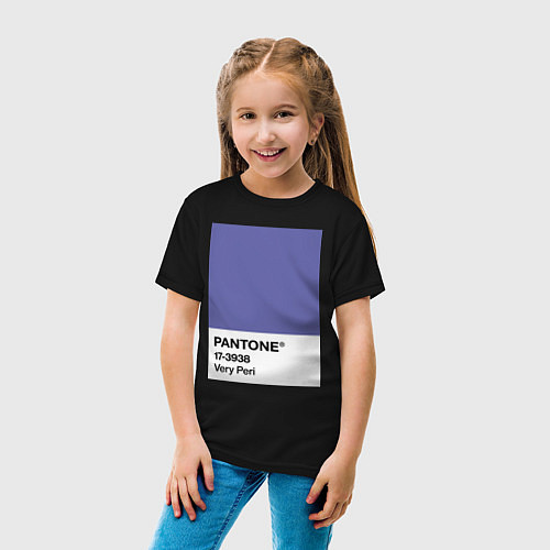 Детская футболка Цвет Pantone 2022 года - Very Peri / Черный – фото 4