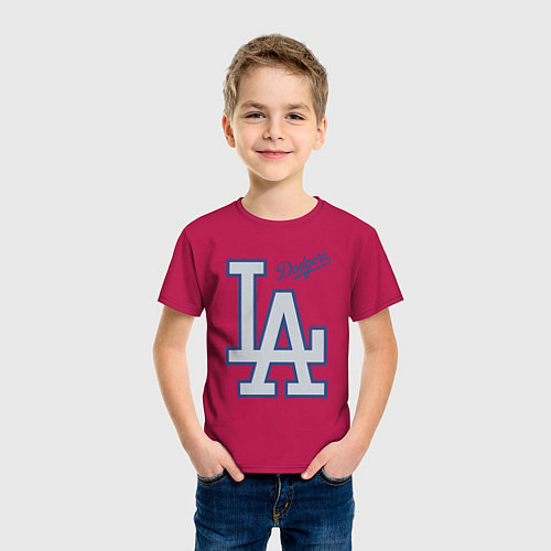 Детская футболка Los Angeles Dodgers - baseball team / Маджента – фото 3