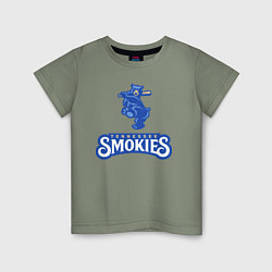 Футболка хлопковая детская Tennessee smokies - baseball team, цвет: авокадо