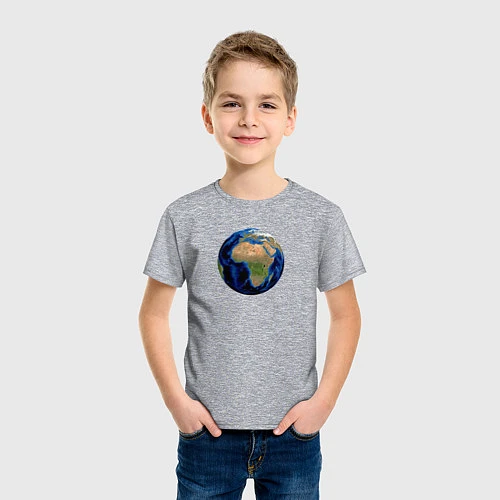 Детская футболка Планета солнечной системы земля / Меланж – фото 3