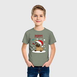 Футболка хлопковая детская Щенячий восторг, цвет: авокадо — фото 2