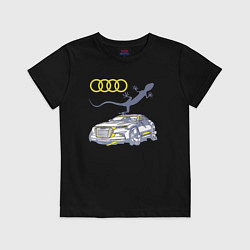 Футболка хлопковая детская Audi Quattro - зачётное точило!, цвет: черный