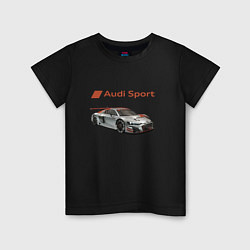 Футболка хлопковая детская Audi sport - racing team, цвет: черный