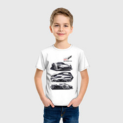 Футболка хлопковая детская Audi motorsport concept sketch, цвет: белый — фото 2