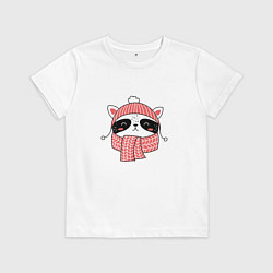 Футболка хлопковая детская МИЛЫЙ НОВОГОДНИЙ ЕНОТИК, цвет: белый