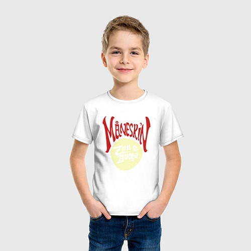 Детская футболка MANESKIN ZITTI E BOUNI LOGO / Белый – фото 3