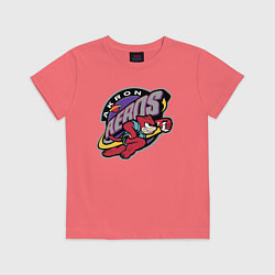 Футболка хлопковая детская Akron Aeros - baseball team, цвет: коралловый