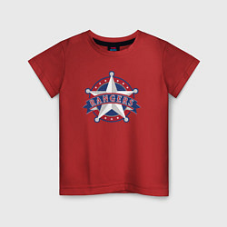 Футболка хлопковая детская Texas Rangers -baseball team, цвет: красный