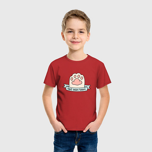 Детская футболка Лапка кота / Красный – фото 3