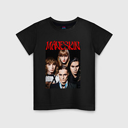 Футболка хлопковая детская MANESKIN POSTER СОСТАВ, цвет: черный