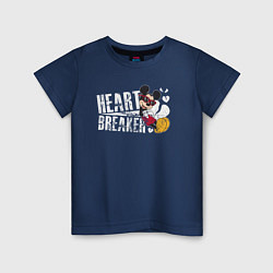 Футболка хлопковая детская Mickey heart Breaker, цвет: тёмно-синий