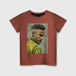 Футболка хлопковая детская Neymar Junior - Brazil national team, цвет: кирпичный