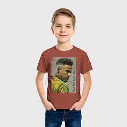 Футболка хлопковая детская Neymar Junior - Brazil national team, цвет: кирпичный — фото 2