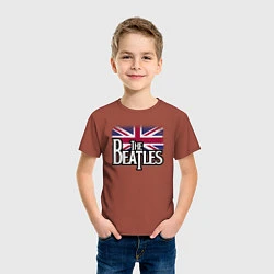 Футболка хлопковая детская The Beatles Great Britain Битлз, цвет: кирпичный — фото 2