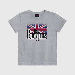 Футболка хлопковая детская The Beatles Great Britain Битлз, цвет: меланж