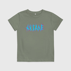 Футболка хлопковая детская ARCANE LEAGUE OF LEGENDS NEON LOGO, цвет: авокадо