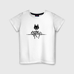 Футболка хлопковая детская Stray: Black Logo, цвет: белый