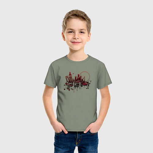 Детская футболка London Dark red design / Авокадо – фото 3