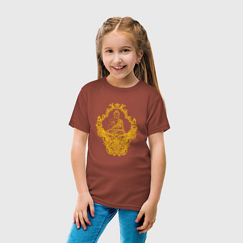 Детская футболка Будда Йога и фитнесс / Кирпичный – фото 4